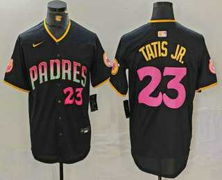 Men%27s San Diego Padres #23 Fernando Tatis Jr Number Black 20th Anniversary Cool Base Stitched Jersey